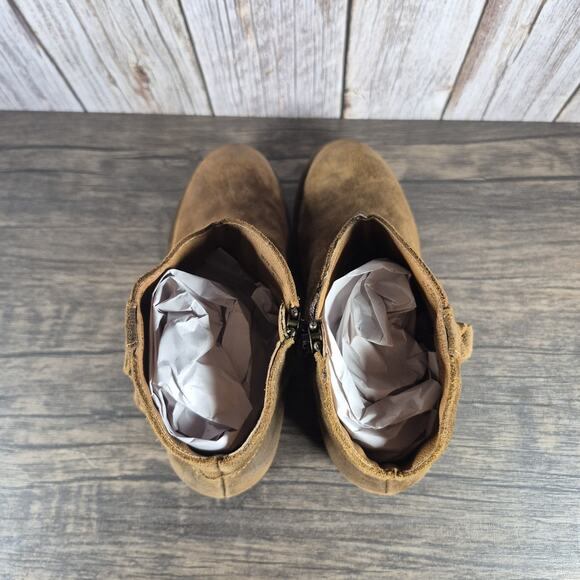 Born Alondra Fringe Block Heel Cowboy Western Tassle Boots Women's 8 Brown Suede - Picture 6 of 9